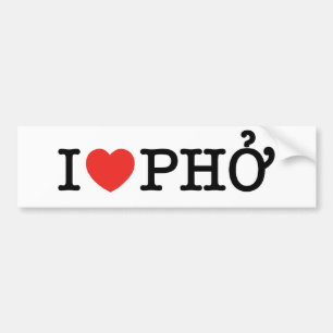 I Herz (Liebe) Pho Autoaufkleber