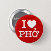 I Herz (Liebe) Pho Button (Vorne & Hinten)
