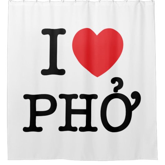 I Herz (Liebe) Pho Duschvorhang (Vorderseite)