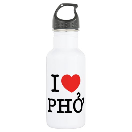 I Herz (Liebe) Pho Edelstahlflasche (Vorderseite)