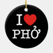 I Herz (Liebe) Pho Keramik Ornament (Hinten)
