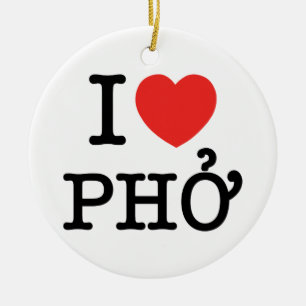 I Herz (Liebe) Pho Keramikornament