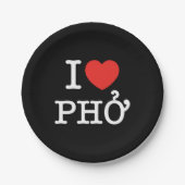 I Herz (Liebe) Pho Pappteller (Vorderseite)