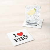 I Herz (Liebe) Pho Rechteckiger Pappuntersetzer (Vor Ort)