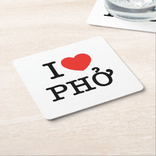 I Herz (Liebe) Pho Rechteckiger Pappuntersetzer