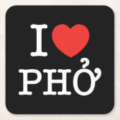 I Herz (Liebe) Pho Rechteckiger Pappuntersetzer (Vorderseite)