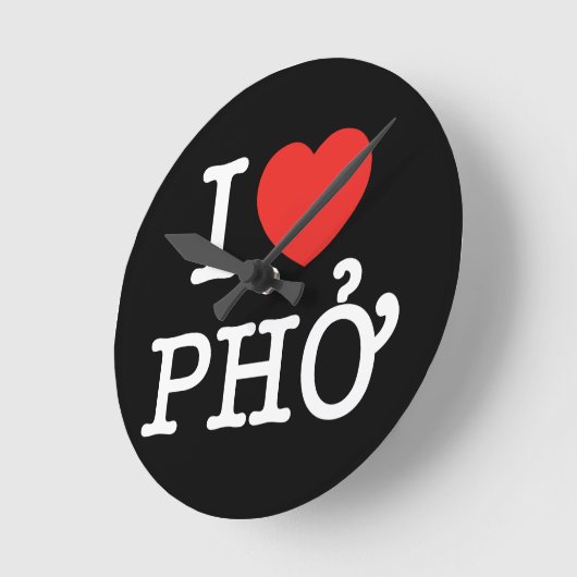 I Herz (Liebe) Pho Runde Wanduhr (Winkel)