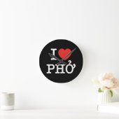 I Herz (Liebe) Pho Runde Wanduhr (Zuhause)