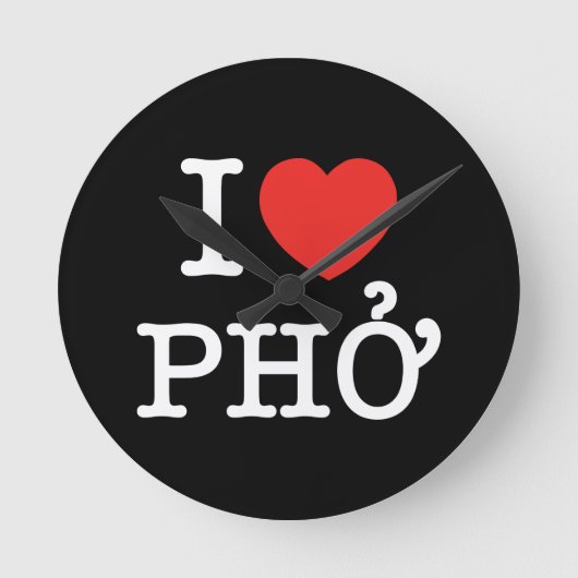 I Herz (Liebe) Pho Runde Wanduhr (Vorderseite)