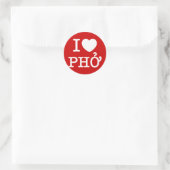 I Herz (Liebe) Pho Runder Aufkleber (Tasche)