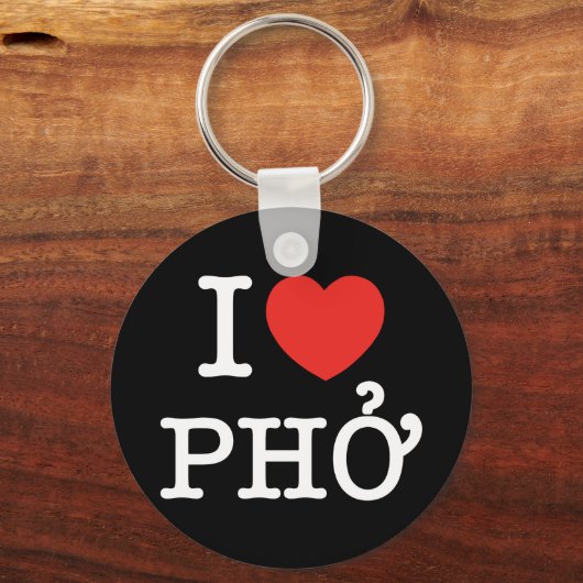 I Herz (Liebe) Pho Schlüsselanhänger (Vorderseite)