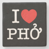 I Herz (Liebe) Pho Steinuntersetzer (Vorderseite)