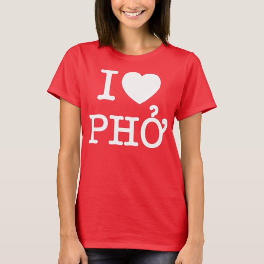 I Herz (Liebe) Pho T-Shirt (Vorderseite)