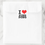 I HERZ (LIEBE) PING PONG RUNDER AUFKLEBER (Tasche)