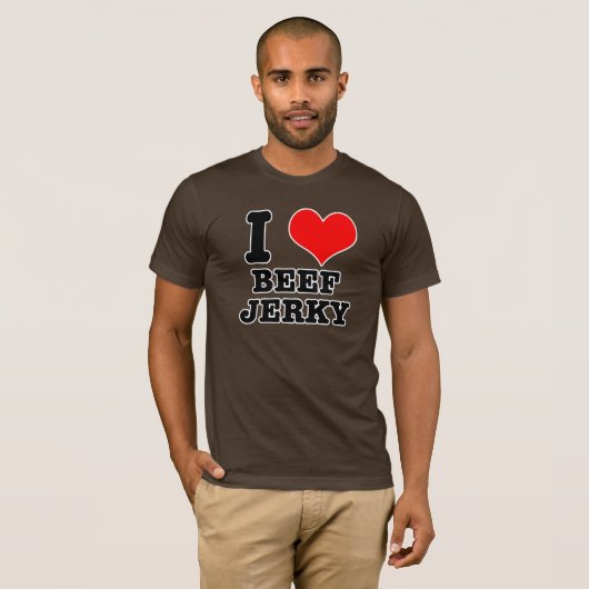 I HERZ (LIEBE) Rindfleischjerky T-Shirt (Vorne ganz)