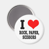 I HERZ (LIEBE) ROCK PAPIERSCISSOREN MAGNET (Vorderseite/Rückseite)