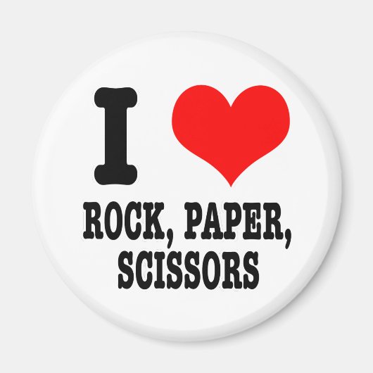 I HERZ (LIEBE) ROCK PAPIERSCISSOREN MAGNET (Vorne)