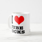 I HERZ (LIEBE) Röhrensocken Kaffeetasse (Vorderseite Links)