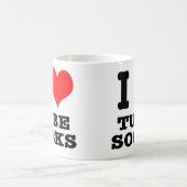 I HERZ (LIEBE) Röhrensocken Kaffeetasse (Mittel)