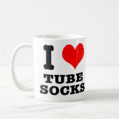 I HERZ (LIEBE) Röhrensocken Kaffeetasse (Links)