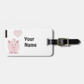 I Herz (Liebe) Rosa Schweine Gepäckanhänger (Vorderseite horizontal)