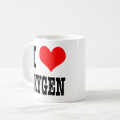 I HERZ (LIEBE) SAUERSTOFF KAFFEETASSE (Vorderseite Links)