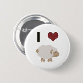 I Herz (Liebe) Schafe Button (Vorne & Hinten)