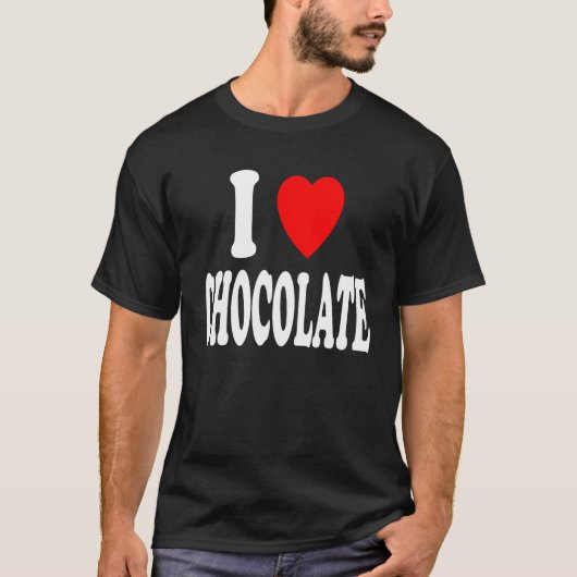 I Herz (Liebe) Schokolade Dunkle Weiße Milch T-Shirt (Vorderseite)