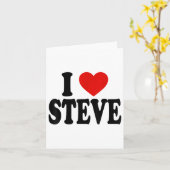 I Herz Liebe Steve _1 Karte (Gelbe Blume)