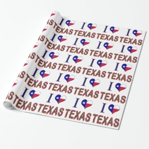 I (Herz) Liebe Texas Bluebonnet Flag Geschenkpapier