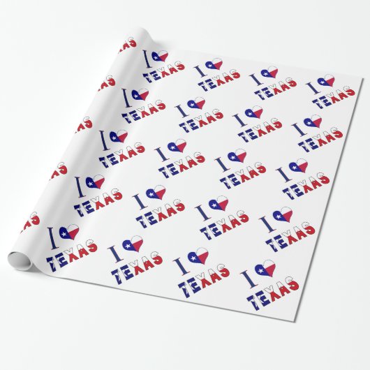 I (Herz) Liebe Texas Flag Geschenkpapier (Ungerollt)