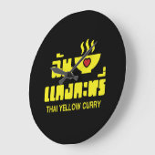 I Herz (Liebe) Thai Gelbe Curry Große Wanduhr (Winkel)