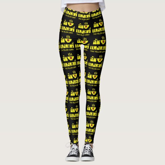I Herz (Liebe) Thai Gelbe Curry Leggings (Vorderseite)