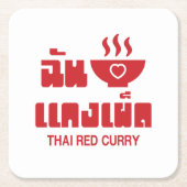 I Herz (Liebe) Thai Red Curry Rechteckiger Pappuntersetzer (Vorderseite)