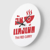 I Herz (Liebe) Thai Rote Curry Große Wanduhr (Winkel)