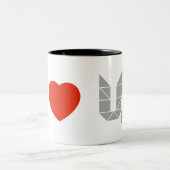 I Herz (Liebe) UX Zweifarbige Tasse (Mittel)