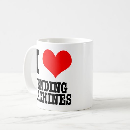 I HERZ (LIEBE) VERANSTALTUNGSMASCHINEN KAFFEETASSE (Vorderseite Links)