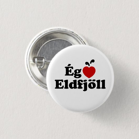 I Herz (Liebe) Vulkane [Ég Elska Eldfjöll] Button (Vorne & Hinten)