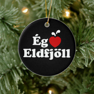 I Herz (Liebe) Vulkane [Ég Elska Eldfjöll] Keramik Ornament