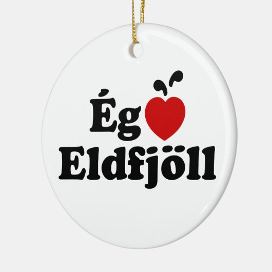 I Herz (Liebe) Vulkane [Ég Elska Eldfjöll] Keramik Ornament (Links)