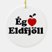 I Herz (Liebe) Vulkane [Ég Elska Eldfjöll] Keramik Ornament (Hinten)