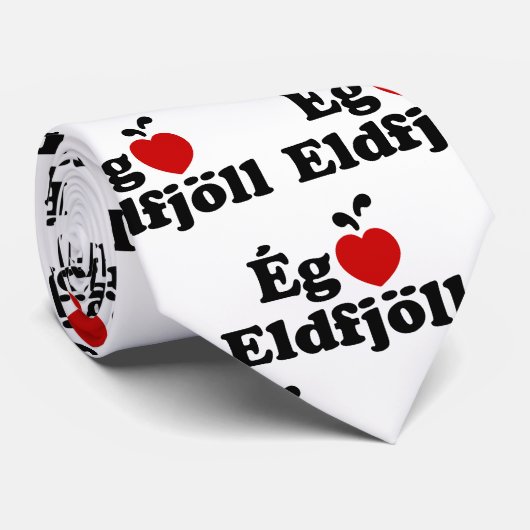 I Herz (Liebe) Vulkane [Ég Elska Eldfjöll] Krawatte (Gerollt)