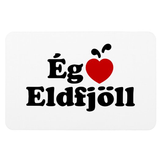 I Herz (Liebe) Vulkane [Ég Elska Eldfjöll] Magnet (Horizontal)