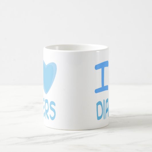 I Herz (Liebe) Windeln Kaffeetasse (Mittel)