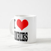 I HERZ (LIEBE) ZOMBIEN KAFFEETASSE (Vorderseite Links)