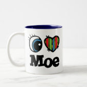 I Herz (Liebe) Zweifarbige Tasse (Links)