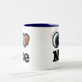 I Herz (Liebe) Zweifarbige Tasse (Mittel)