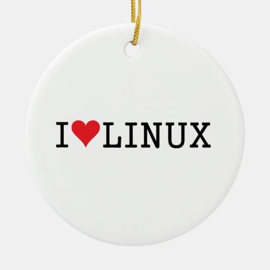 I Herz Linux 2 Keramikornament (Vorne)