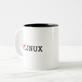 I Herz Linux 2 Zweifarbige Tasse (Vorderseite Links)