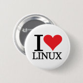I Herz Linux Button (Vorne & Hinten)